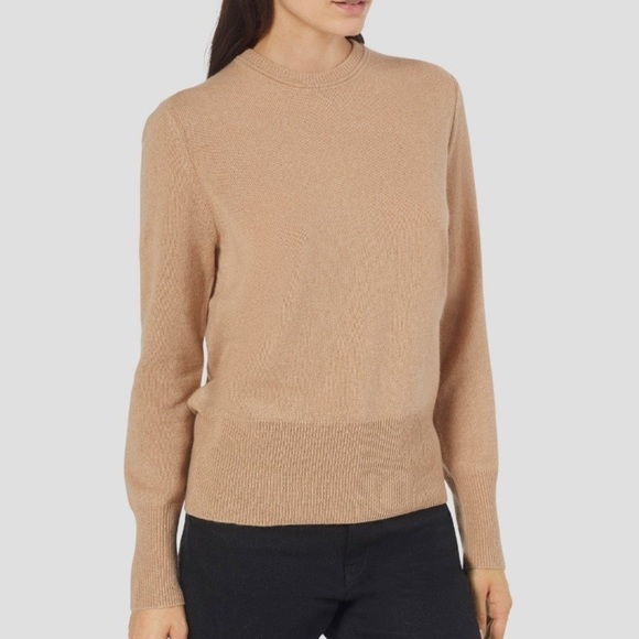 Equipment x Anthropologie Sanni Cashmere Crew Neck XXS Taupe Camel Super Soft - Picture 15 of 17